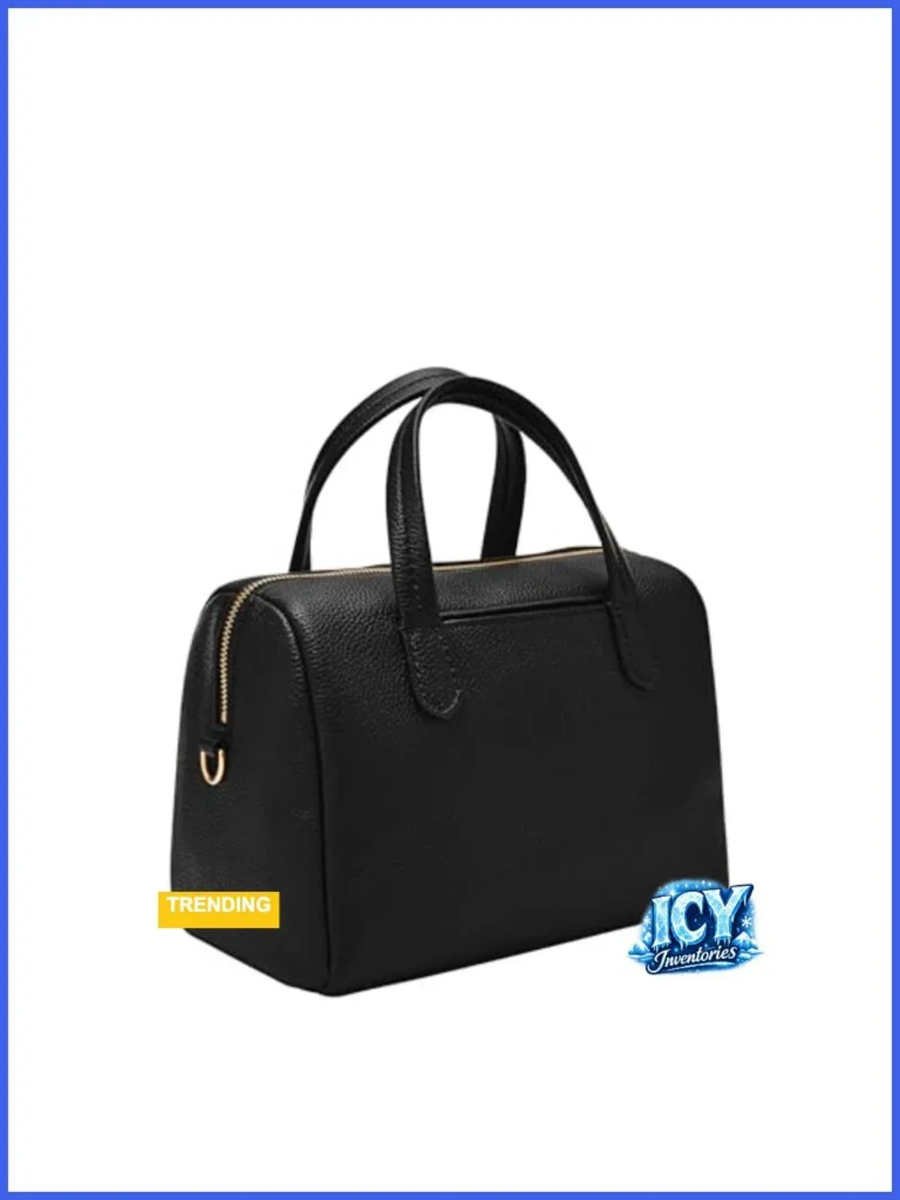 Genuine Leather Satchel Handbag with Crossbody Strap - Women's Classic Purse